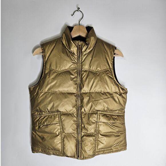 Polo Ralph Lauren Metallic Gold & Black REVERSIBLE Quilted Vest Woman XS - Picture 1 of 5